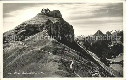 Hoher Kasten Wanderweg Berghaus Kat. Appenzeller Alpen