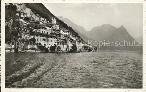 Gandria Lago di Lugano Haeuser am See Kat. Gandria