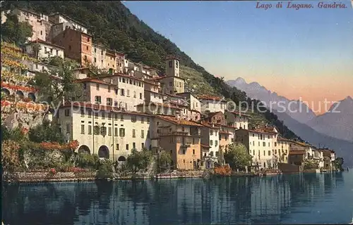 Gandria Lago di Lugano Haeuser am See Kat. Gandria