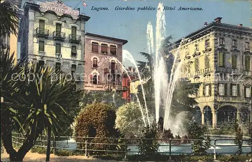 Lugano TI Giardino pubblico e Hotel Americana Kat. Lugano