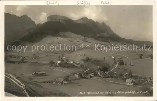 Weissbad mit Ebenalp Schaeffer Oehrli Kat. Weissbad