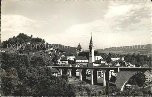 Baden AG Viadukt mit Kirche Kat. Baden