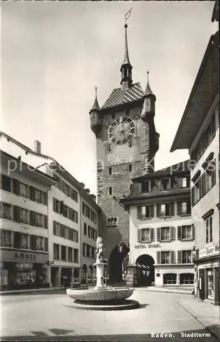 Baden AG Stadtturm Brunnen Kat. Baden