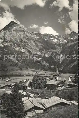 Gsteig mit Spitzhorn und Sanetschpass Kat. Gsteig