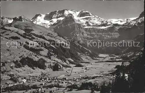 Lenk Simmental mit Ammertenspitz Wildstrubel Raezligletscher Kat. Lenk Simmental