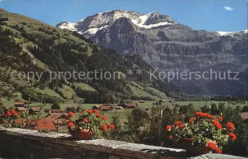 Lenk Simmental Panorama mit Wildstrubel Kat. Lenk Simmental