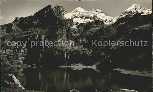 Oeschinensee mit Bluemlisalpgruppe und Fruendenhorn Kat. Oeschinenhorn