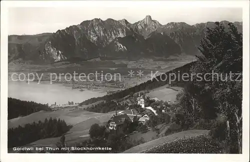 Goldiwil mit Stockhornkette und Thunersee Kat. Goldiwil