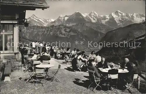 Beatenberg Berghaus Hotel Niederhorn Aussichtsterrasse Kat. Beatenberg