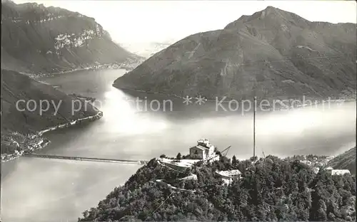 Lugano TI Lago e Monte S. Salvatore Bruecke Kat. Lugano