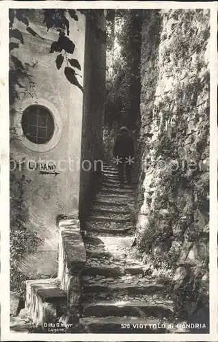 Gandria Lago di Lugano Viottolo Dorfpartie Treppe Kat. Gandria