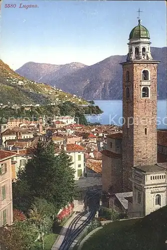 Lugano TI Kirchtrum Kat. Lugano