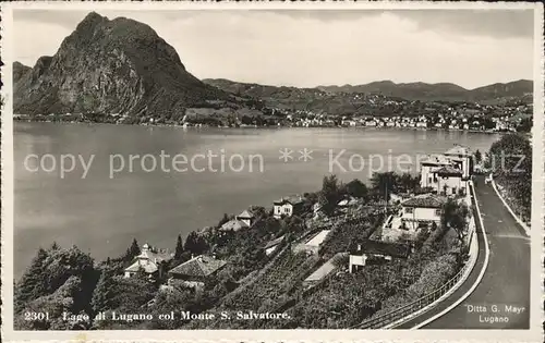 Lugano TI Lago col Monte S. Salvatore Kat. Lugano