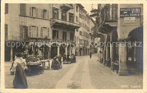 Lugano TI Strasse Markstaende Kat. Lugano