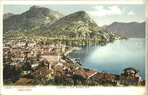 Lugano TI Lago di Lugano e Monte Bre Kat. Lugano