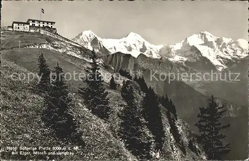 Schynige Platte Hotel mit Eiger Moench Jungfrau Kat. Schynige Platte