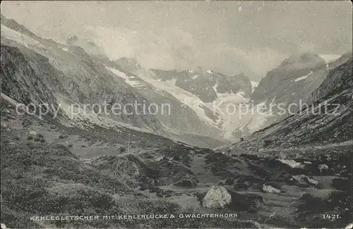 Gwaechtenhorn Guttannen Kehlegletscher mit Kehlenluecke Kat. Gwaechtenhorn