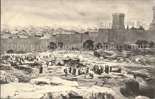 Einsiedeln SZ Kreuzigung Christi Jerusalem mit dem herodianischen Koenigspalast / Einsiedeln /Bz. Einsiedeln