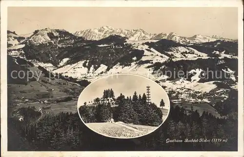 Hinwil Gasthaus Bachtel Kulm Panorama Kat. Hinwil