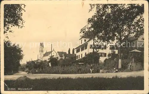 Maennedorf Dorfpartie mit Kirche Kat. Maennedorf