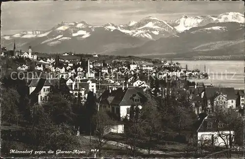 Maennedorf mit Glarner Alpen Kat. Maennedorf