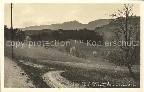 Kilchberg ZH mit Bliek auf den Albis / Kilchberg /Bz. Horgen