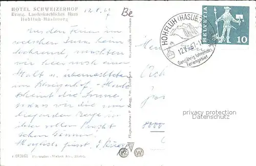 Hasliberg Hohfluh Hotel Schweizerhof Kat. Hasliberg Hohfluh