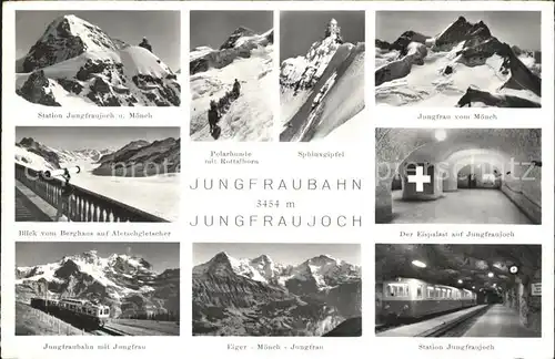 Jungfraubahn mit Jungfraujoch Teilansichten Kat. Jungfrau