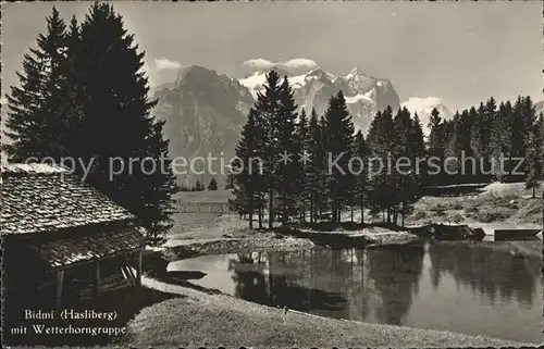 Hasliberg Bidmi mit Wetterhorngruppe Kat. Meiringen