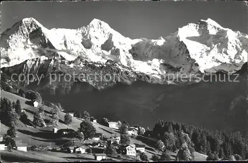 Beatenberg mit Eiger Moench Jungfrau Kat. Beatenberg