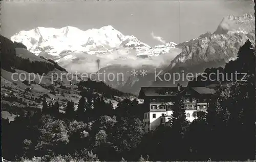 Heustrich Bad Heustrich mit Bluemlisalpgruppe und Aermighorn Kat. Frutigen