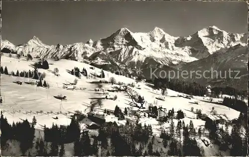 Beatenberg Waldegg Schreckhorn Finsteraarhorn Eiger Moench Jungfrau Kat. Beatenberg