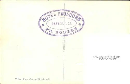 Faulhorn Hotel Faulhorn Kat. Faulhorn