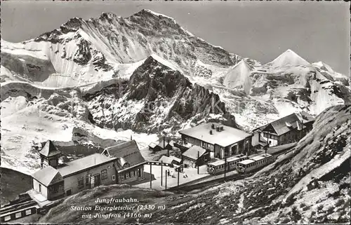 Jungfraubahn Station Eigergletscher mit Jungfrau Kat. Jungfrau