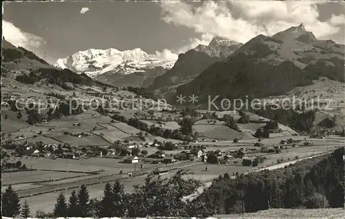 Reichenbach Kandertal BE mit Bluemlisalp Aermighorn Gehrihorn Kat. Reichenbach Kandertal