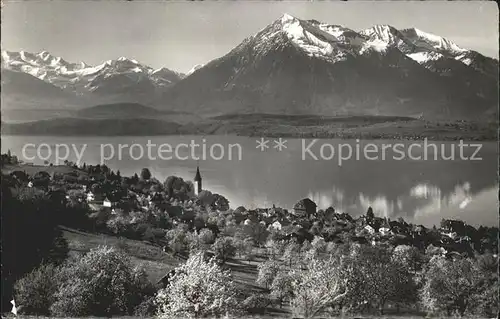 Hilterfingen Thunersee Bluemlisalp und Niesen / Hilterfingen /Bz. Thun