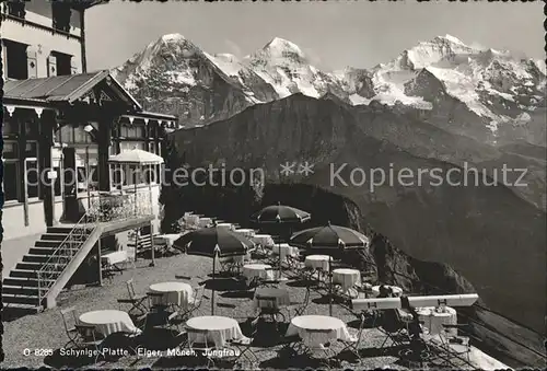 Schynige Platte Hotel mit Eiger Moench Jungfrau Kat. Schynige Platte