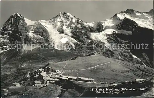 Kleine Scheidegg Wengen mit Eiger Moench Jungfrau Kat. Scheidegg Kleine