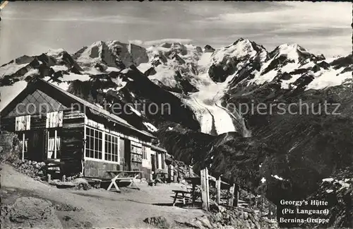 Pontresina Georgys Huette mit Berninagruppe Kat. Pontresina