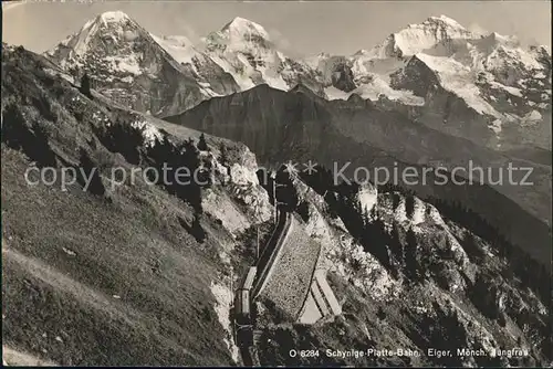 Schynige Platte Schynige Platte Bahn mit Eiger Moench Jungfrau Kat. Schynige Platte