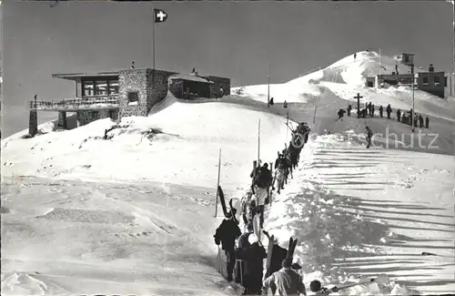 Weissfluhjoch Berggasthaus Skigebiet Kat. Weissfluhjoch