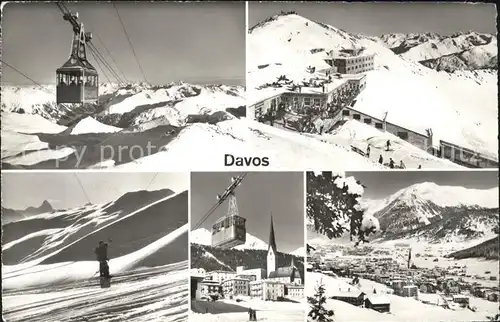 Davos GR Seilbahn Skilift Berghaus Weissfluhjoch Kat. Davos