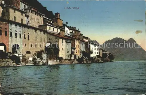 Gandria Lago di Lugano Haeuser am Lago Kat. Gandria