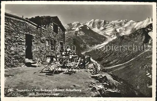 Pontresina Segantinis Sterbehaus Oberer Schafberg mit Berninagruppe Kat. Pontresina