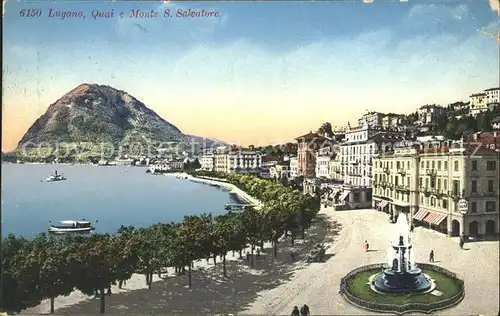 Lugano TI Quai e Monte S. Salvatore Kat. Lugano