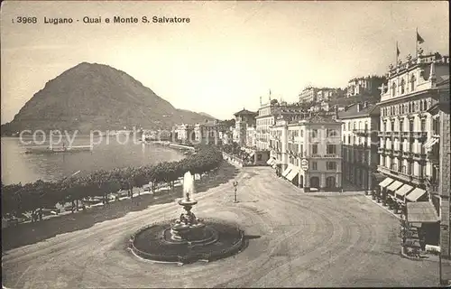 Lugano TI Quai e Monte S. Salvatore Kat. Lugano