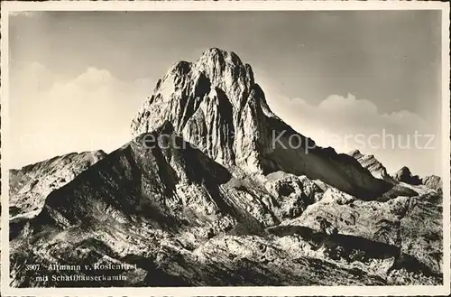 Altmann Saentis vom Rostenfirst mit Schaffhauserkamin Kat. Altmann