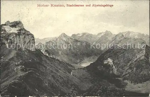 Hoher Kasten Saembtisersee und Alpsteingebirge Kat. Appenzeller Alpen