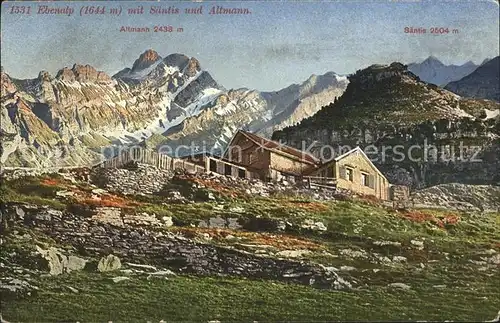 Ebenalp mit Saentis und Altmann Berghaus Kat. Ebenalp