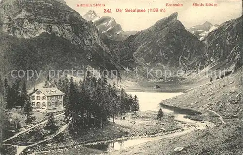 Seealpsee mit Altmann Rosszahn Saentis Kat. Schwende